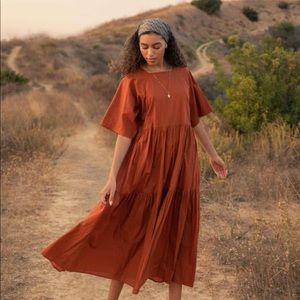 The Theo Dress in Rust